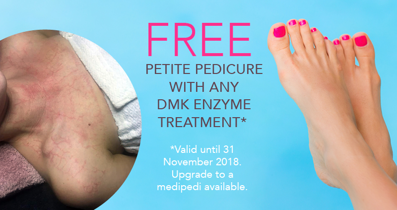 Free petite pedicure with any DMK Enzyme treatment*